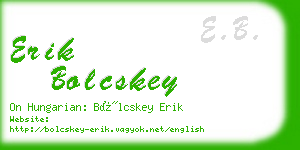 erik bolcskey business card
